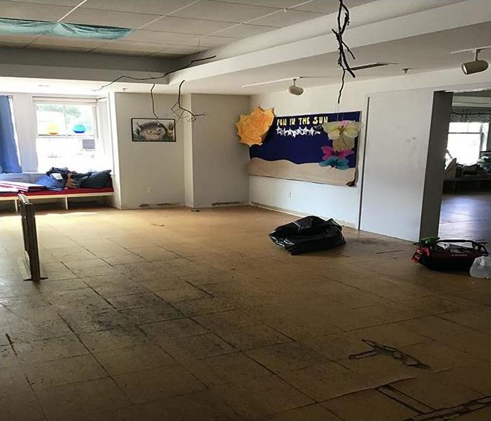 water damaged flooring in Children's Center