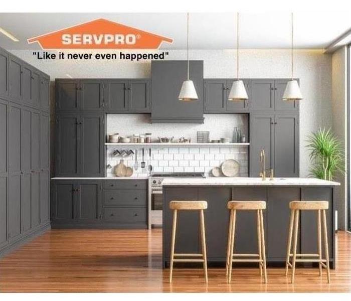 SERVPRO's "Like it never even happened," slogan in kitchen.